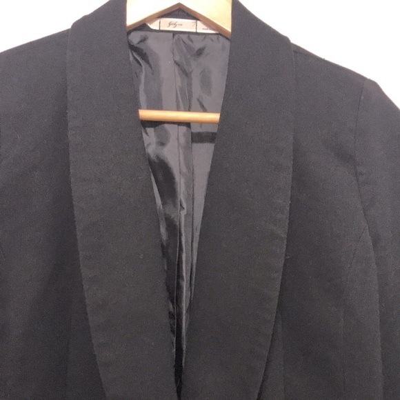 GIBSON womens black one button stretchy blazer size Small 3/4 sleeve - Picture 2 of 13